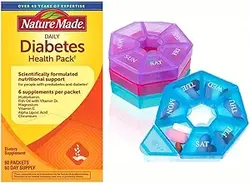 بسته بهداشتی دیابت ساخته شده از طبیعت، بسته 1، 60 بسته در هر بسته، بسته با سازمان دهنده قرص Textila