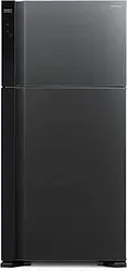Hitachi 760L Gross, Net 550L, Top Mount یخچال دو درب, 10 سال گارانتی کمپرسور اینورتر- خنک کننده دوگانه فن, کنترل صفحه لمسی, سینی یخ چرخشی متحرک, مشکی RV760PUK7K1BBK