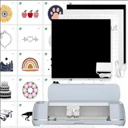 Cricut Maker 3 و مجموعه کتابخانه محتوای دیجیتال - شامل 30 تصویر در برنامه Design Space - دستگاه برش هوشمند، 2 برابر سریعتر و 10 برابر نیروی برش، برش 300+ مواد، آبی