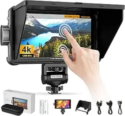 VILTROX DC550 5.5 اینچ دوربین 1200 نیت مانیتور میدان کوچک Full HD 1920x1080 4K HDMI Hot Shoe Battery Hot Sunshine Hood برای دوربین سونی کانن نیکون 3DLUT فوکوس حداکثر هیستوگرام رنگ های کاذب