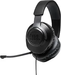 هدست بازی روی گوش سیمی JBL Quantum 100 با میکروفون بوم فوکوس صوتی قابل جدا شدن، امضای QuantumSOUND، هدبند سبک، بالشتک گوش فوم حافظه دار، رایانه شخصی و کنسول بازی سازگار - مشکی