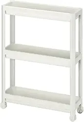 چرخ دستی Ikea VESKEN، گاری ذخیره سازی، متحرک، چرخ دستی آشپزخانه، سازمان دهنده، سفید - توسط Little Loved Corner