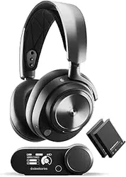 هدست بازی چند سیستمی بی سیم Arctis Nova Pro SteelSeries - درایورهای مغناطیسی نئودیمیم - حذف نویز فعال - سیستم برق بی نهایت - میکروفون ClearCast Gen 2 - PC، PS5، PS4، سوییچ، موبایل