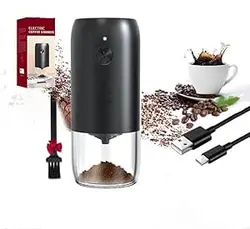 آسیاب قهوه برقی قابل حمل CENXI - آسیاب قهوه برقی مخروطی Burr، آسیاب مسافرتی قابل حمل شارژ USB، آسیاب کردن باعث طعم بهتر قهوه (مشکی) می شود.