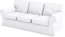 تعویض روکش 3 صندلی مبل نخی Ektorp سنگین HomeTown Market برای مبل سه نفره IKEA Ektorp (مبل سفید) سازگار است.