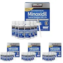 (بسته 24) ماینوکسیدیل مایع فوق العاده قوی برای رشد مجدد مو برای مردان، محلول موضعی 5 درصد، عرضه 6 ماهه - شامل قطره چکان - متخصص پوست توصیه شده توسط 4K Logistics