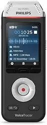 ضبط صوت Philips Voice Tracer DVT2110/00 Digital Notes میکروفون دوگانه وفاداری باتری قابل شارژ باتری 8 گیگابایت حافظه نمایش رنگی