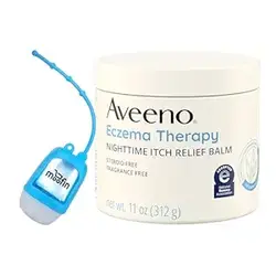Aveeno moofin Eczema Therapy Itch Balm، 11 Oz – کرم اگزما با فرمول مرطوب کننده کلوئیدی جو دوسر و سرامید | همراه با محلول ضدعفونی کننده دست، مراقبت از پوست غیر چرب [بسته 1 عددی]