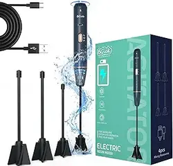 میکسر رزین ارتقا یافته، میکسر قابل شارژ دستی با حداقل حباب، میکسر رزین اپوکسی برای رزین، مخلوط کردن سیلیکون، قالب های رزین، لوازم رزین، صنایع دستی (شامل 4 عدد پارو)