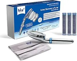 فیلتر دوش و سر دوش بلو Ionic - دستی - کلر و آلاینده های مضر را حذف می کند - از ریزش مو جلوگیری می کند و پوست شما را مرطوب می کند، کروم