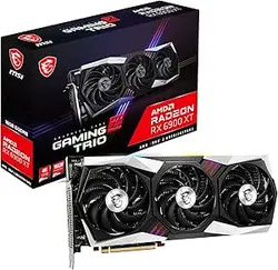 کارت گرافیک MSI Radeon RX 6900 XT Gaming Z Trio 16GB GDDR6، 5120 واحد هسته، بوست تا 2425 مگاهرتز، PCI Express Gen 4، گذرگاه 256 بیت، 16 گیگابیت بر ثانیه، PSU 850 وات، HDMI، پورت نمایشگر - مشکی