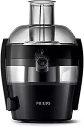 آبمیوه گیری جمع و جور Philips Viva Collection، 1.5 لیتری، 500 وات، فناوری تمیز کردن سریع، دریپ استاپ، قطعات قابل شستشو در ماشین ظرفشویی، ظرف خمیر شفاف، سرو مستقیم، مشکی (HR1832/01)