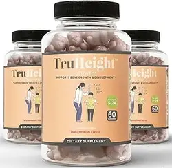 آدامس TruHeight - رشد قد با مواد مغذی حیاتی برای کودکان، نوجوانان و بزرگسالان - آشواگاندا و کلسیم نانومتری - مکمل حداکثر کننده رشد قد، افزایش استحکام استخوان، سنین 5+ (3 بسته)