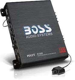 آمپلی فایر ماشین مونوبلاک BOSS Audio Systems R1100M - آمپلی فایر 1100 وات، پایدار 2/4 اهم، کلاس A/B، منبع تغذیه ماسفت، کنترل ساب ووفر از راه دور، تقویت کننده ساب ووفر