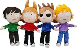 12.6-14.9 اینچ عروسک مخمل دار Eddsworld، Eddsworld Plushies، Tord Eddsworld Toy، Tord &amp; Matt/Tom &amp; EDD Soft Stuffed Animals Doll، Tord Doll Toys برای طرفداران Eddsworld. (4 عدد)