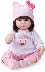Nano Classic 16 inch 42cm Reborn Baby Doll بدن نرم پنبه ای سیلیکونی نوزاد واقعی مانند عروسک نوزاد عروسک اسباب بازی دخترانه هدیه عروسک-سفید