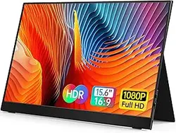 مانیتور قابل حمل VILVA برای لپ تاپ - صفحه نمایش 15.6 اینچی 1080P FHD IPS مانیتور قابل حمل USB-C&amp;HDMI برای لپ تاپ با کاور و بلندگو مانیتور خارجی برای لپ تاپ / رایانه شخصی / مک / تلفن / سوئیچ ایکس باکس / PS4