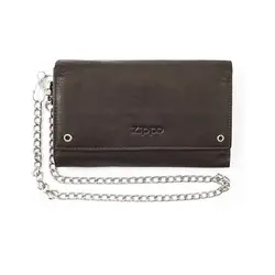 کیف زیپو مدل Mocha Leather Biker Wallet With Metal Chain کد 2005129 - لایترلند