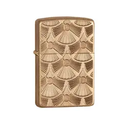 فندک زیپو مدل Armor Fanned Discs Tumbled Brass کد 28541 - لایترلند