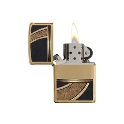 فندک زیپو مدل Gold And Black Brushed Brass کد 28673 - لایترلند