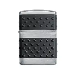 فندک زیپو مدل Black Zip Guard Brushed Chrome کد 200ZP - لایترلند