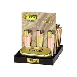فندک گازی کلیپر مدل Reusable Gold Marble-gold rosegold - لایترلند