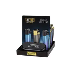 فندک گازی کلیپر مدل Iconic Gradient-black blue - لایترلند