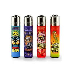 فندک گازی کلیپر مدل Power Flower ست 4 عددی - لایترلند