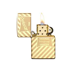فندک زیپو مدل Vintage Zippo Box Top High Polish Solid Brass کد 49075 - لایترلند