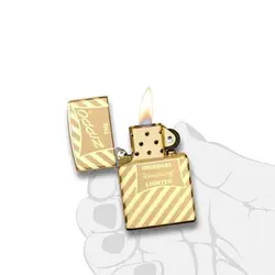 فندک زیپو مدل Vintage Zippo Box Top High Polish Solid Brass کد 49075 - لایترلند