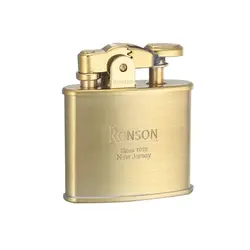 فندک بنزینی رونسون مدل Nostalgia Brass Satin کد R020027 - لایترلند