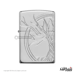فندک زیپو مدل Sterling Silver Tree Of Life Design کد 49552 - لایترلند