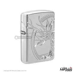 فندک زیپو مدل Sterling Silver Tree Of Life Design کد 49552 - لایترلند