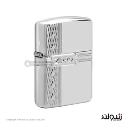 فندک زیپو مدل Armor Sterling Silver Diamond Pattern Design کد 49551 - لایترلند