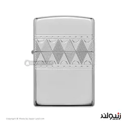 فندک زیپو مدل Armor Sterling Silver Diamond pattern Design کد 49550 - لایترلند