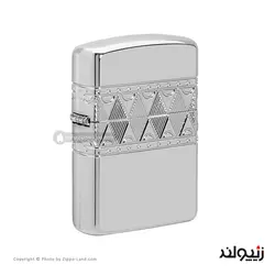 فندک زیپو مدل Armor Sterling Silver Diamond pattern Design کد 49550 - لایترلند