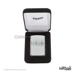 فندک زیپو مدل Armor Sterling Silver Diamond pattern Design کد 49550 - لایترلند