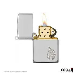 فندک زیپو مدل Sterling Silver Flame Emblem کد 49554 - لایترلند