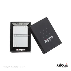 فندک زیپو مدل Sterling Silver Vintage With Slashes کد 14 - لایترلند