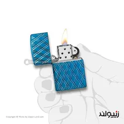 فندک زیپو مدل Armor High Polish Blue Diamonds کد 29964 - لایترلند