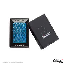 فندک زیپو مدل Armor High Polish Blue Diamonds کد 29964 - لایترلند
