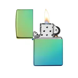 فندک زیپو مدل Classic High Polish Teal Zippo Logo کد 49191 - لایترلند
