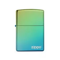 فندک زیپو مدل Classic High Polish Teal Zippo Logo کد 49191zl - لایترلند