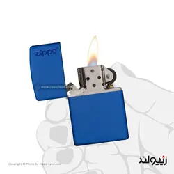 فندک زیپو مدل Classic Royal Blue Matte Zippo Logo کد 229zl - لایترلند