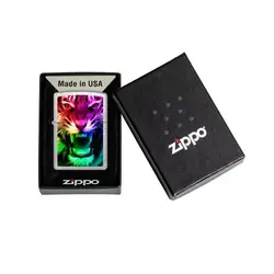 فندک زیپو مدل Rainbow Tiger کد 207 - لایترلند
