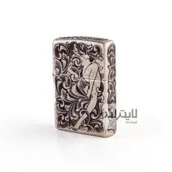 فندک زیپو مدل Classic Antique Silver Plate Love کد 121fb - لایترلند