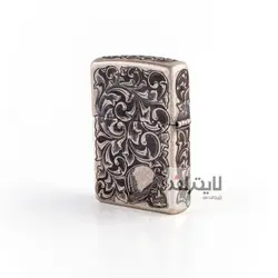 فندک زیپو مدل Classic Antique Silver Plate Love کد 121fb - لایترلند
