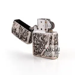 فندک زیپو مدل Classic Antique Silver Plate Love کد 121fb - لایترلند