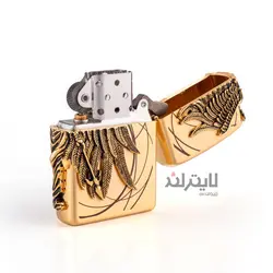 فندک زیپو مدل Brushed Brass Amazon GD کد 204b - لایترلند