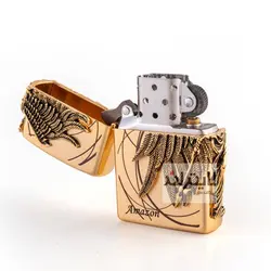 فندک زیپو مدل Brushed Brass Amazon GD کد 204b - لایترلند